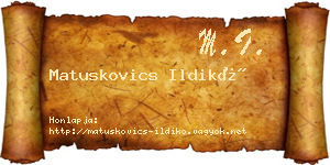 Matuskovics Ildikó névjegykártya