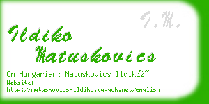 ildiko matuskovics business card